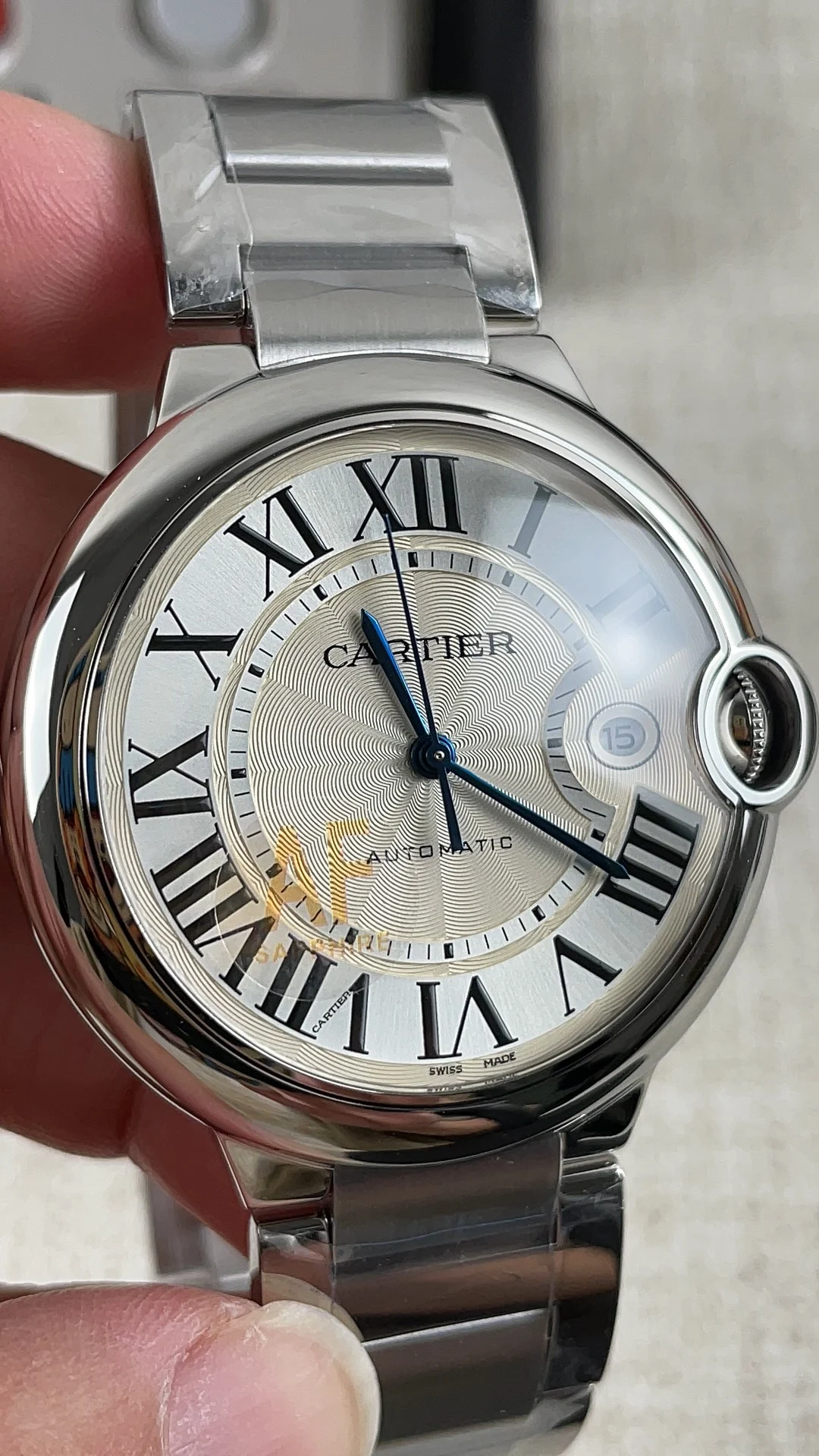 Cartier Ballon Bleu 42mm — photographed off the sweep