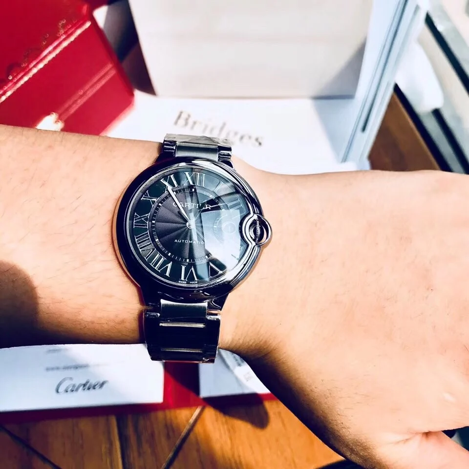 Cartier Ballon Bleu Black Dial 42mm β photographed off the sweep