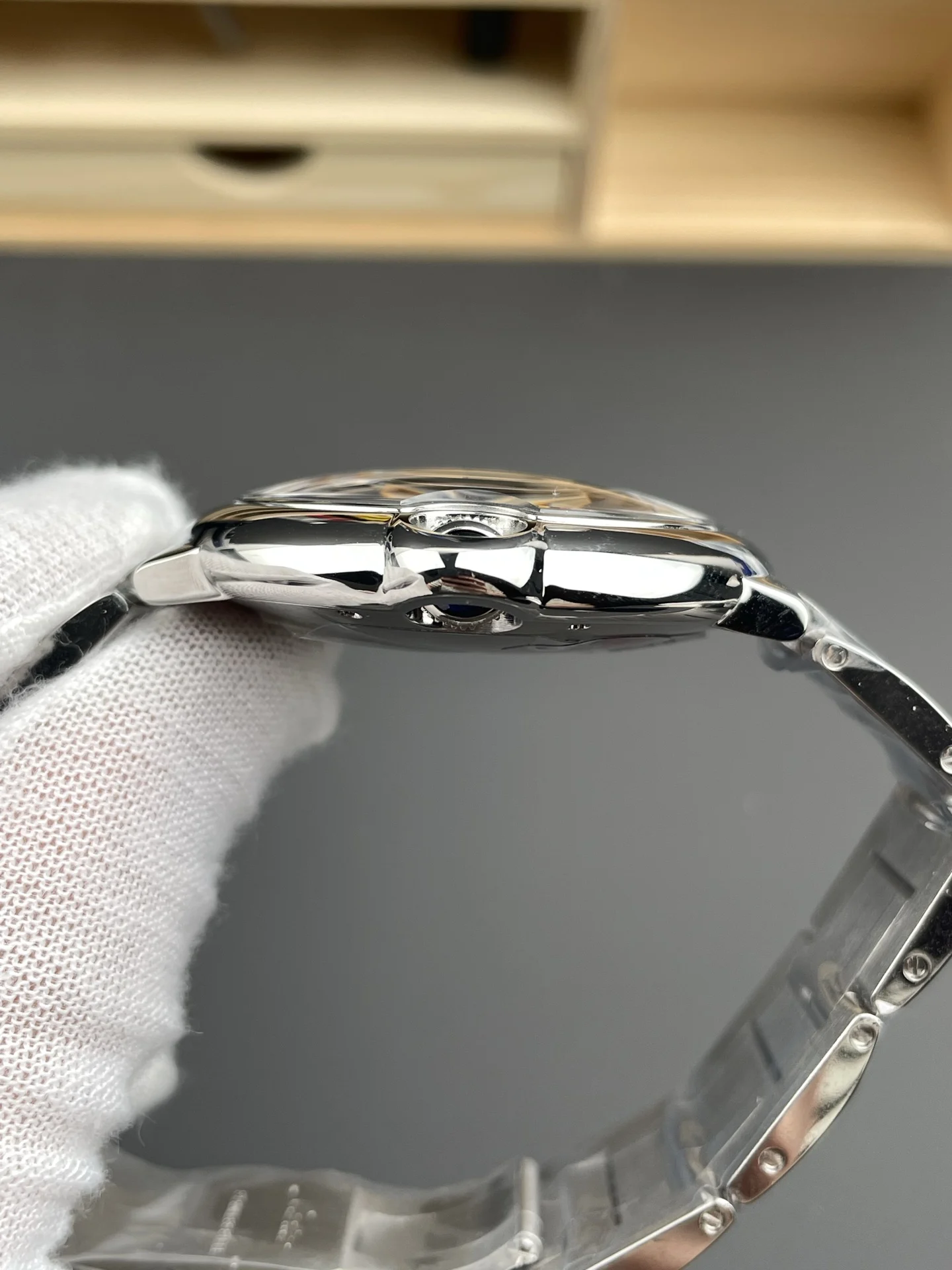 Cartier Ballon Bleu Black Dial 42mm — photographed off the sweep