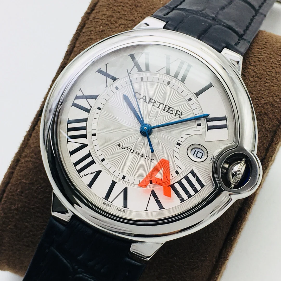 Cartier Ballon Bleu Blue Dial 28mm — photographed off the sweep