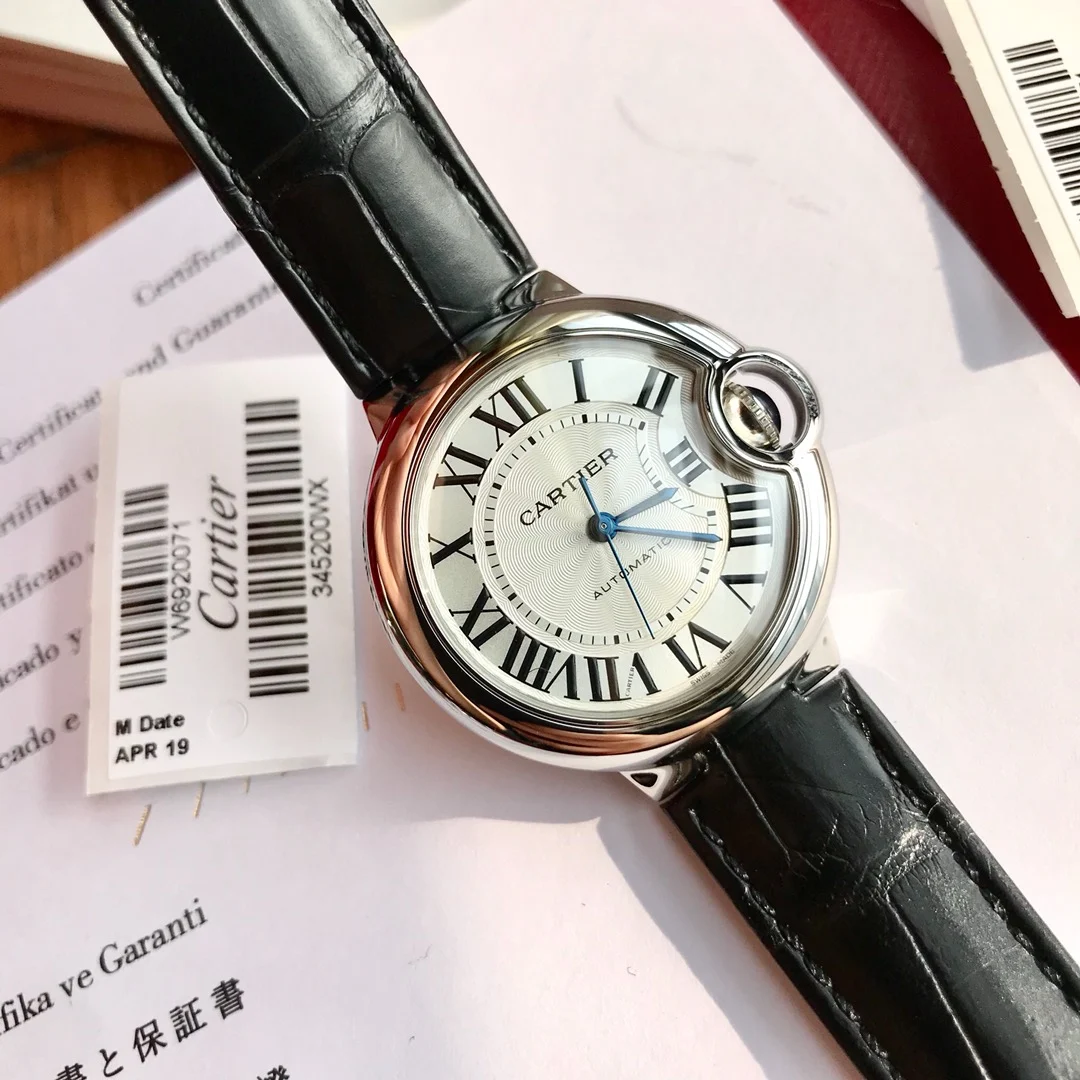 Cartier Ballon Bleu Blue Dial 33mm — photographed off the sweep