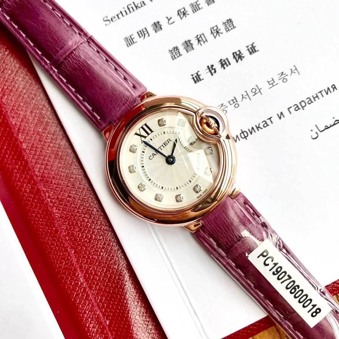 Cartier Ballon Bleu Diamond-Set 28mm — photographed off the sweep