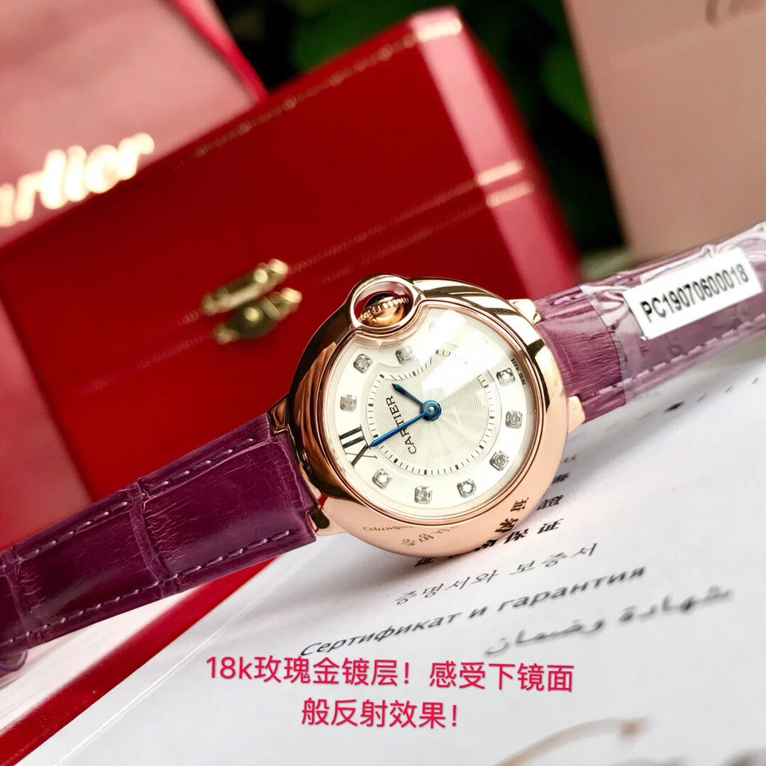 Cartier Ballon Bleu Diamond-Set 28mm — photographed off the sweep