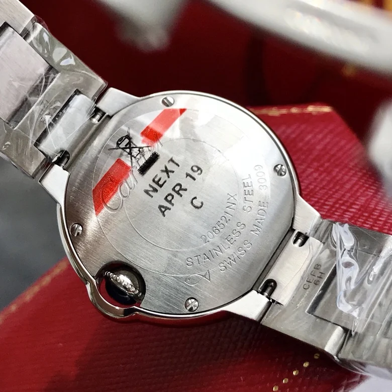 Cartier Ballon Bleu Diamond-Set 28mm — photographed off the sweep