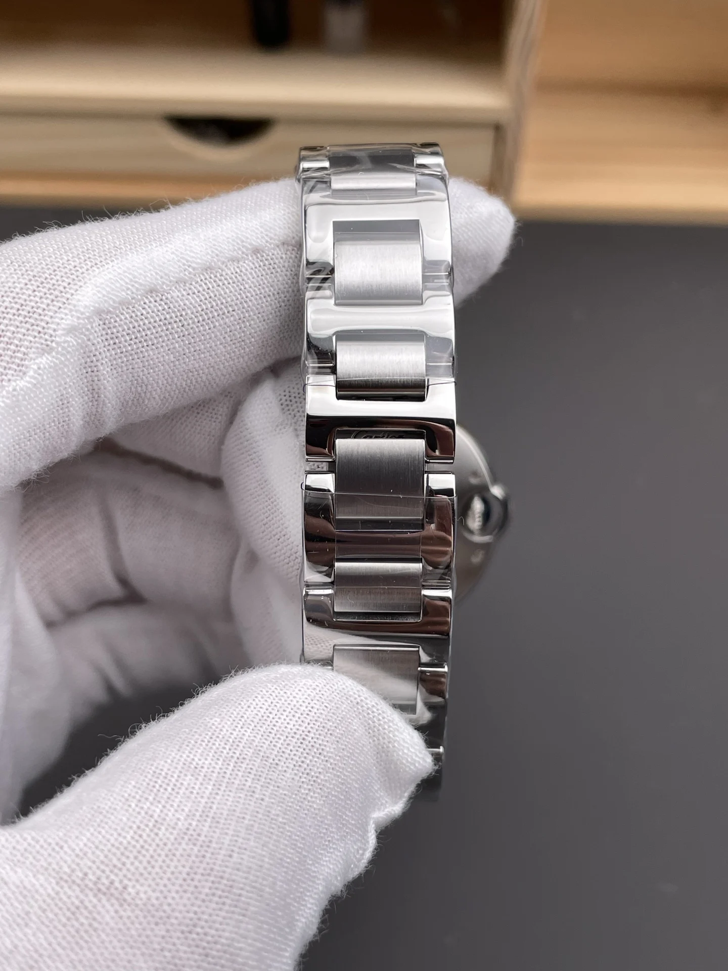 Cartier Ballon Bleu Diamond-Set 33mm — photographed off the sweep