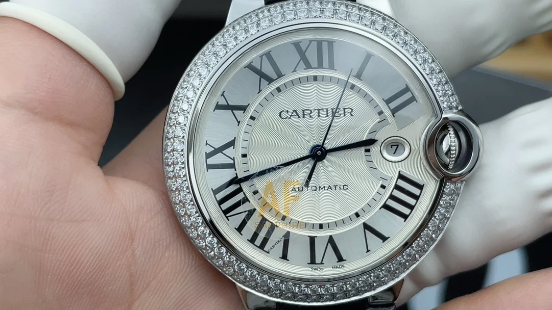 Cartier Ballon Bleu Diamond-Set 42mm — photographed off the sweep