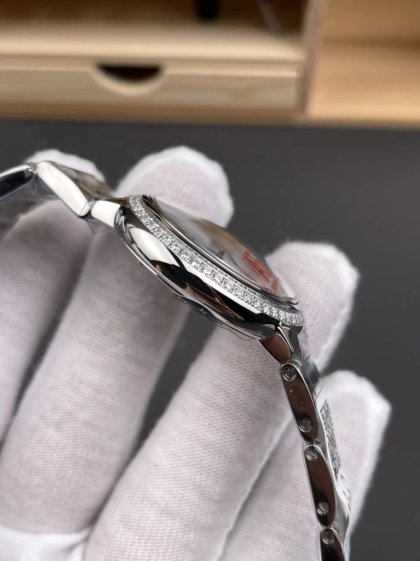 Cartier Ballon Bleu Ice Blue Blue Dial Diamond-Set 33mm — photographed off the sweep