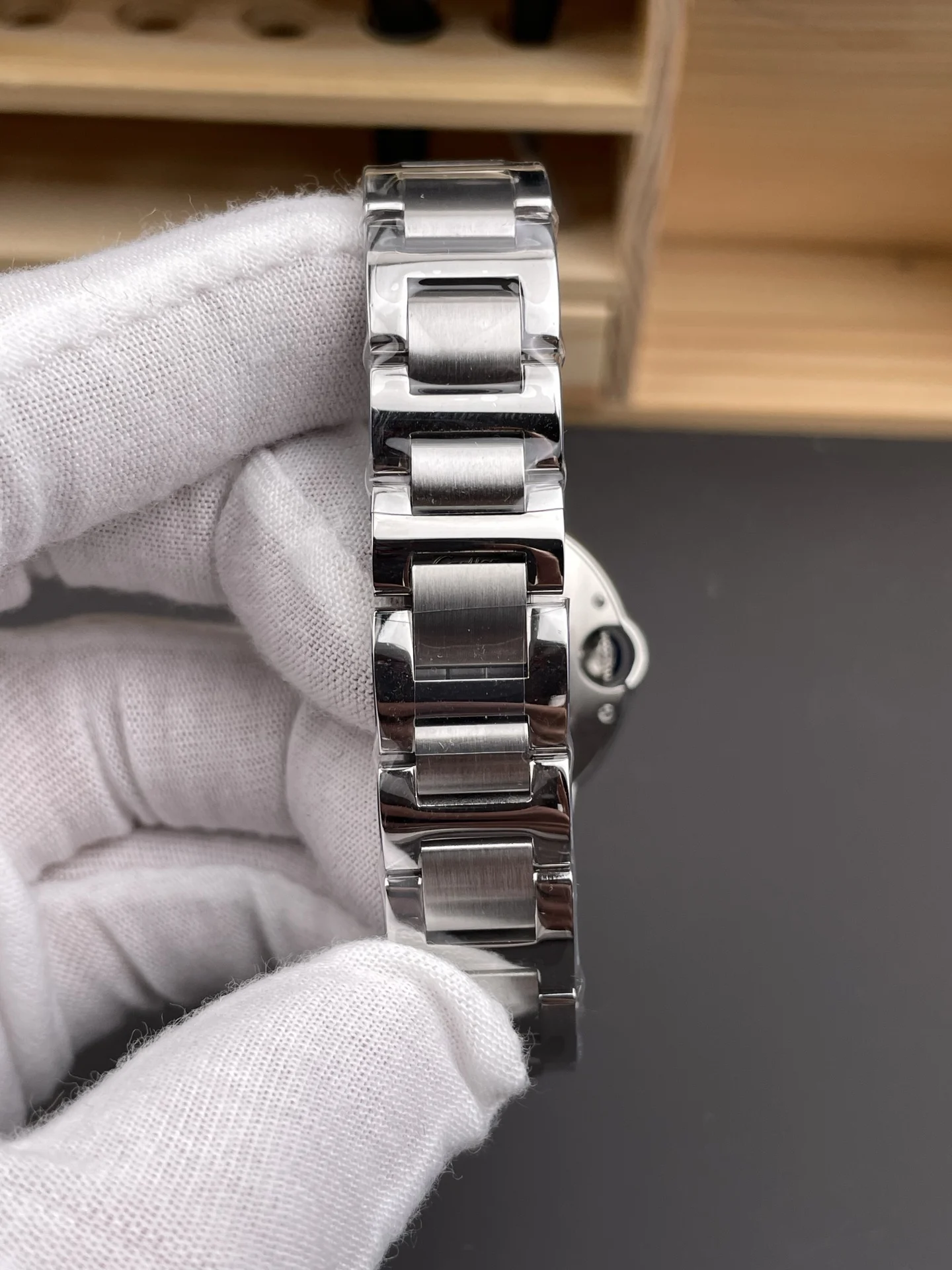 Cartier Ballon Bleu Ice Blue Blue Dial Diamond-Set 33mm — photographed off the sweep