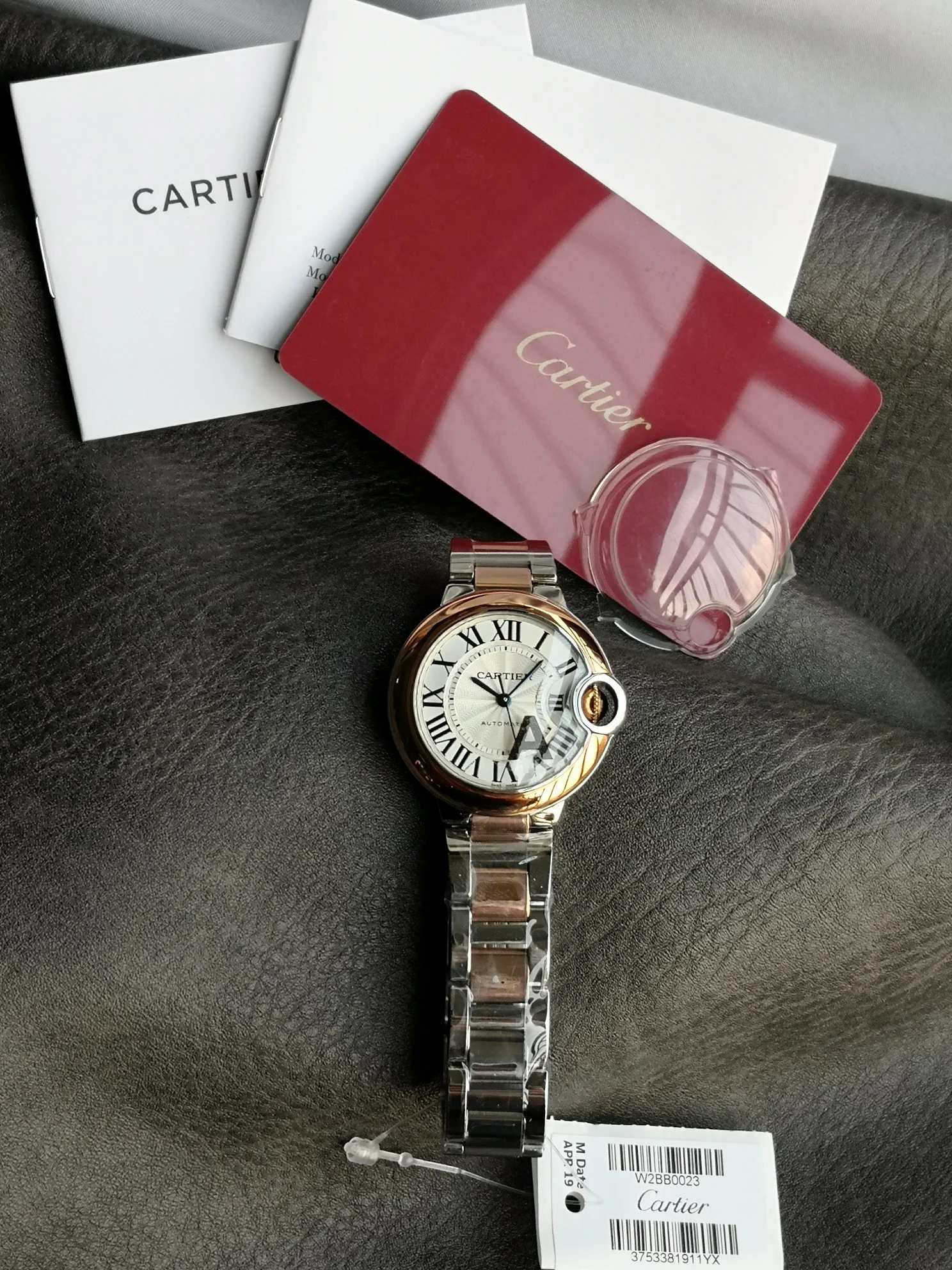 Cartier Ballon Bleu Red Dial — photographed off the sweep