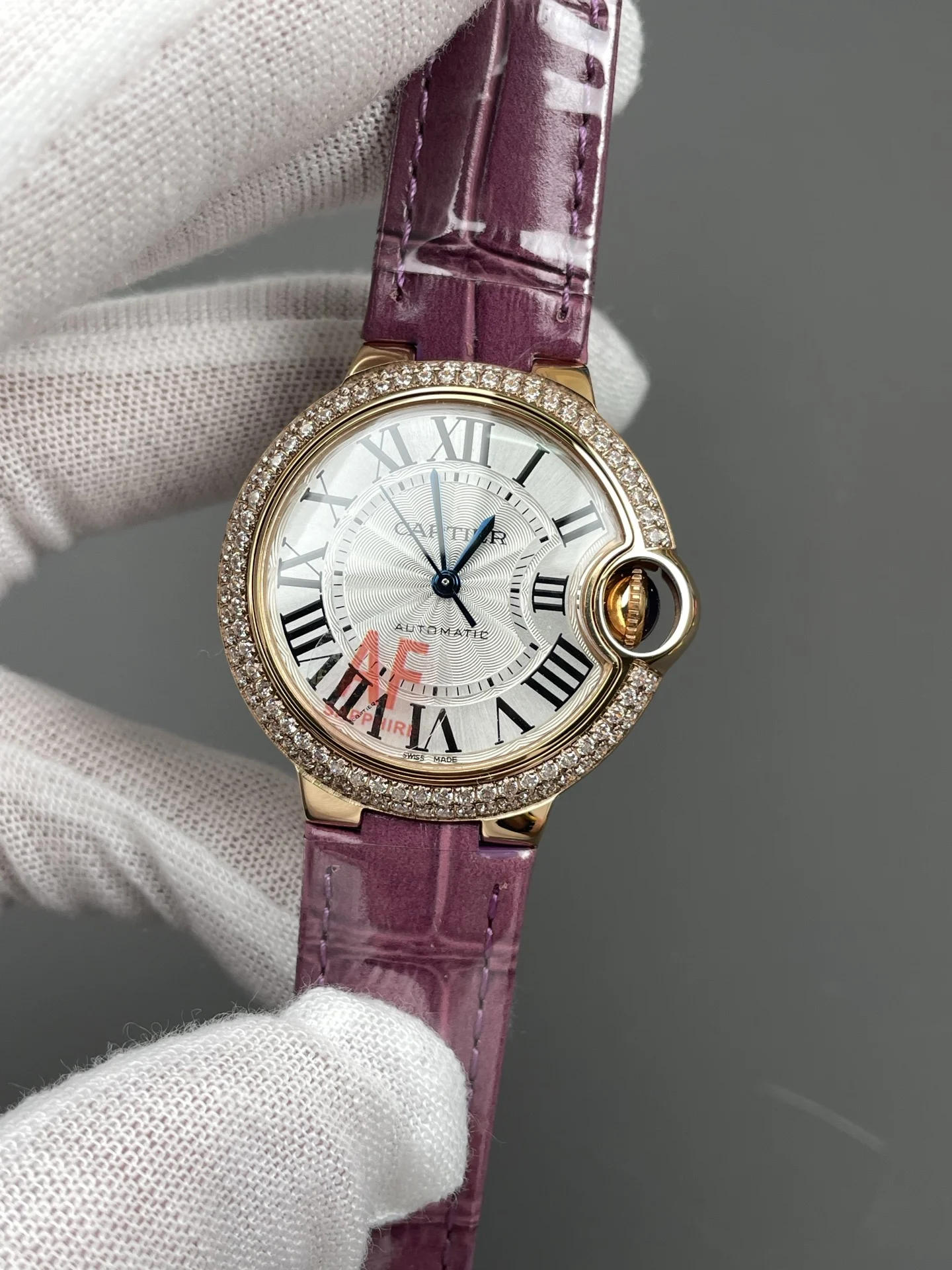 Cartier Ballon Bleu Rose Gold 33mm — photographed off the sweep