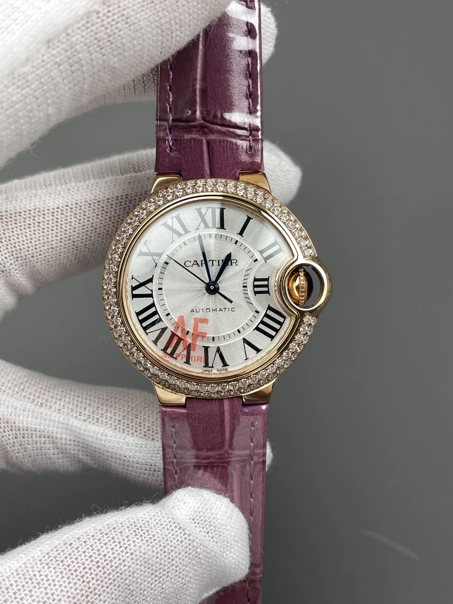 Cartier Ballon Bleu Rose Gold 33mm — photographed off the sweep