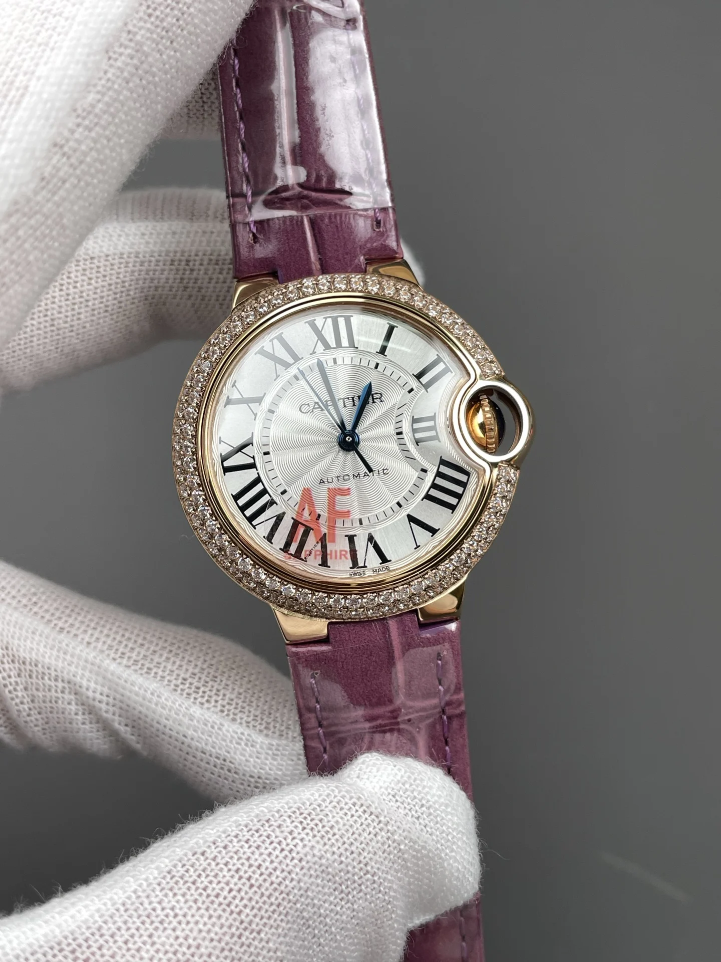 Cartier Ballon Bleu Rose Gold 33mm — photographed off the sweep
