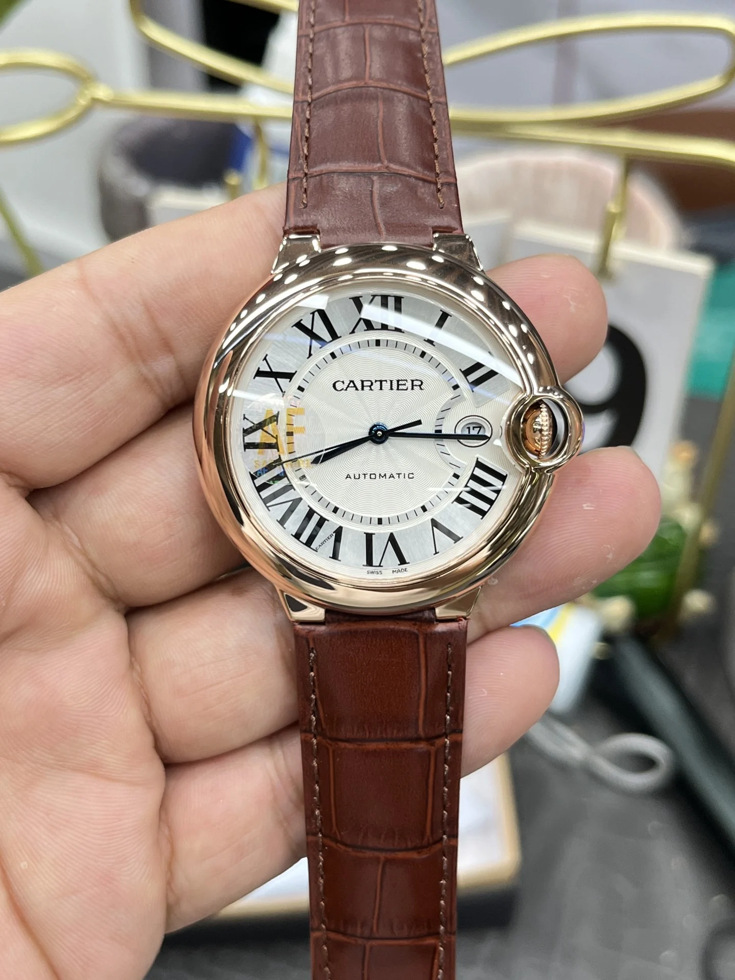 Cartier Ballon Bleu Rose Gold 42mm — photographed off the sweep
