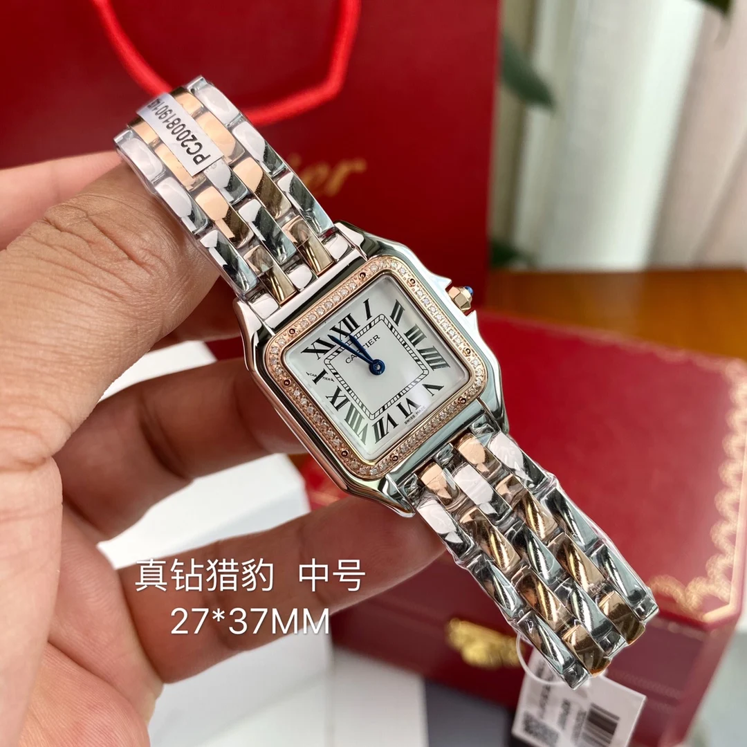 Cartier Ballon Bleu Rose Gold Blue Dial 27 × 37mm — photographed off the sweep