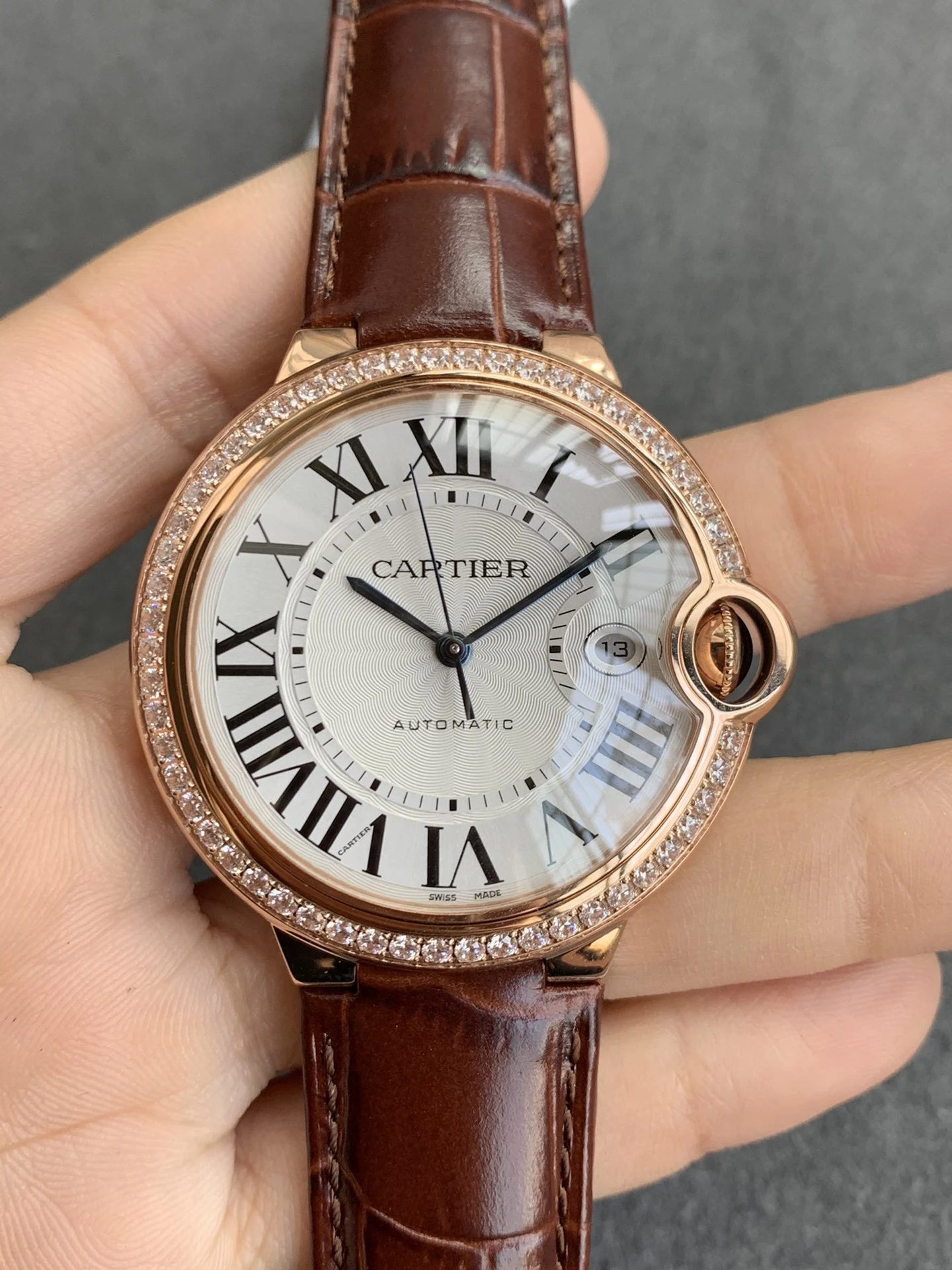 Cartier Ballon Bleu Rose Gold Blue Dial 42mm β photographed off the sweep
