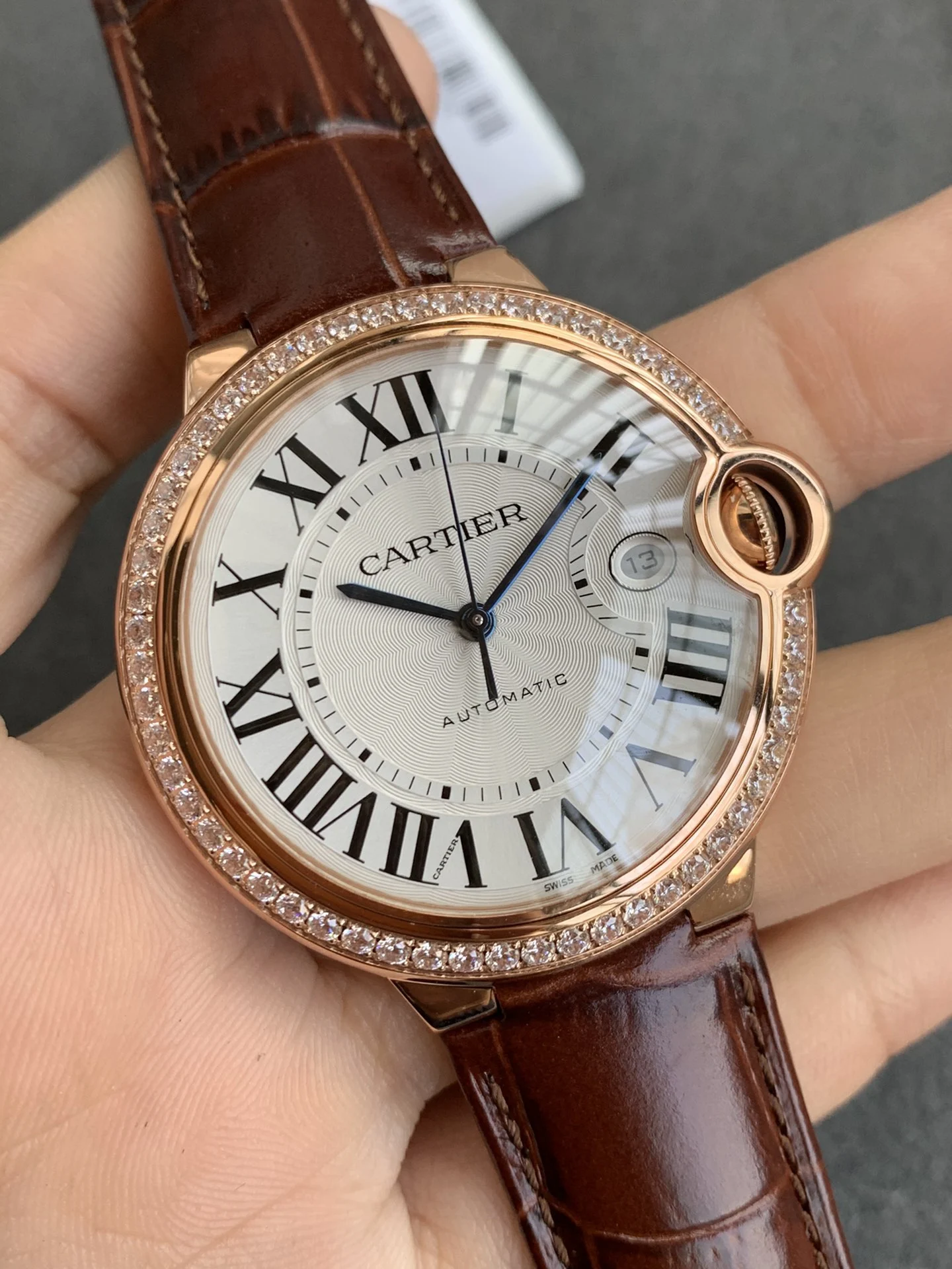 Cartier Ballon Bleu Rose Gold Blue Dial 42mm β photographed off the sweep