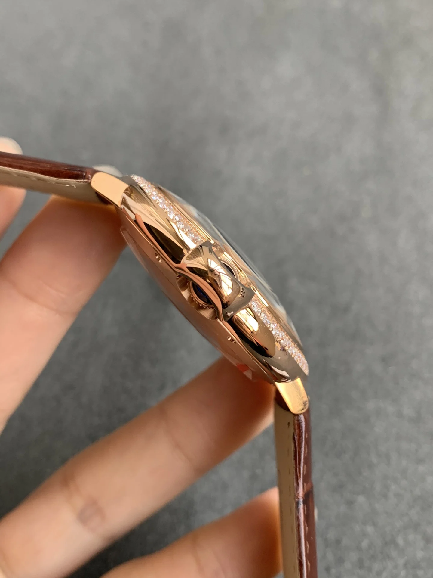 Cartier Ballon Bleu Rose Gold Blue Dial 42mm β photographed off the sweep