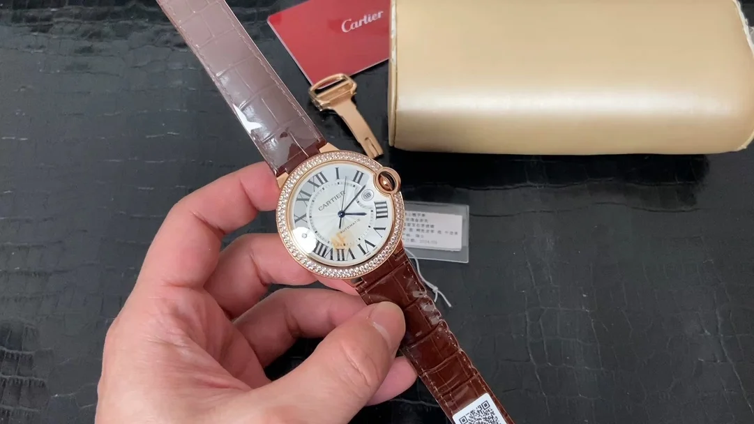 Cartier Ballon Bleu Rose Gold Brown Dial 42mm