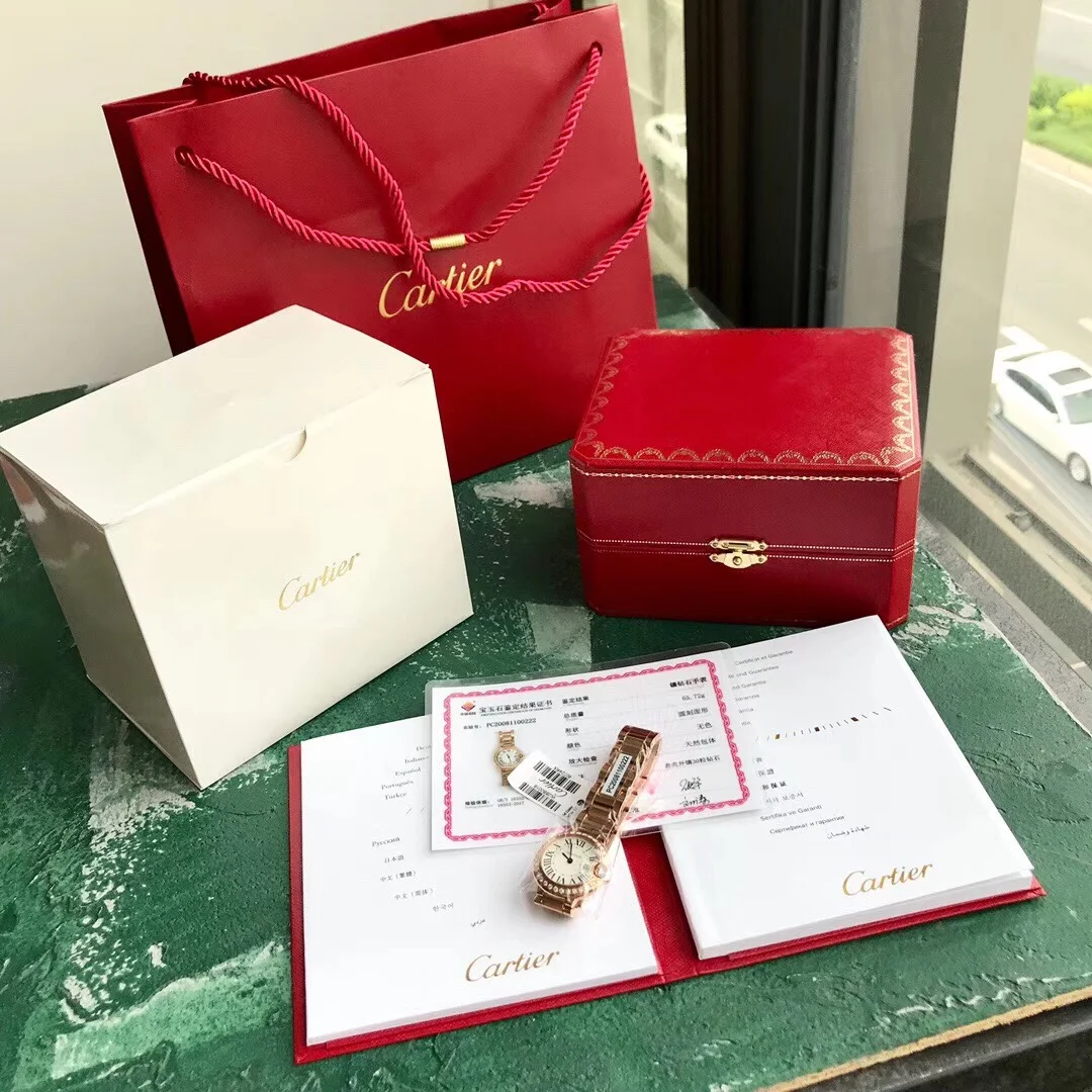 Cartier Ballon Bleu Rose Gold Diamond-Set 28mm — photographed off the sweep