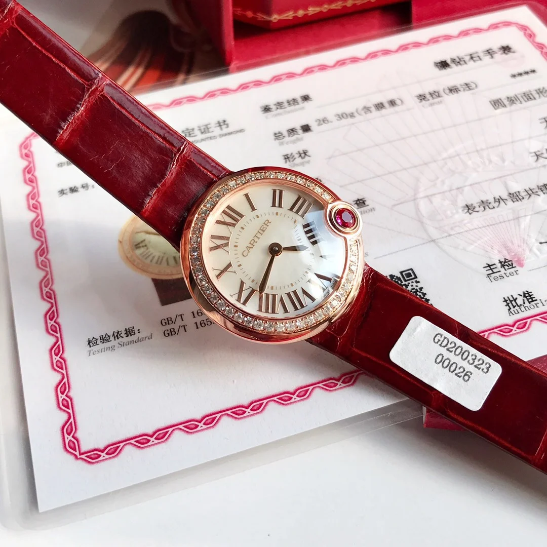 Cartier Ballon Bleu Rose Gold White Dial 30mm — photographed off the sweep