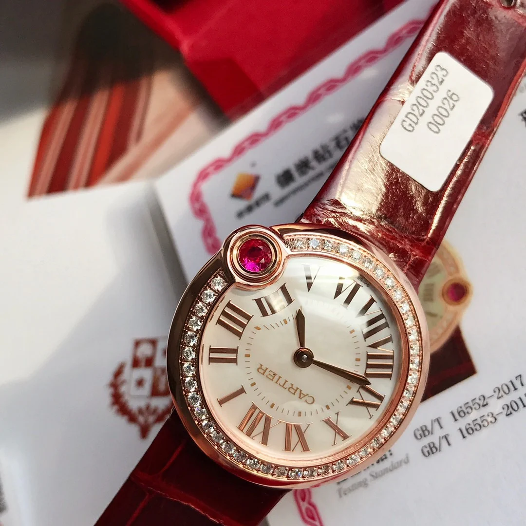Cartier Ballon Bleu Rose Gold White Dial 30mm — photographed off the sweep