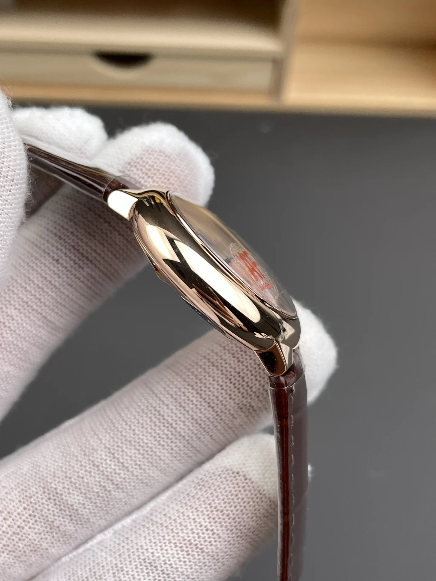 Cartier Ballon Bleu Rose Gold White Dial 33mm — photographed off the sweep