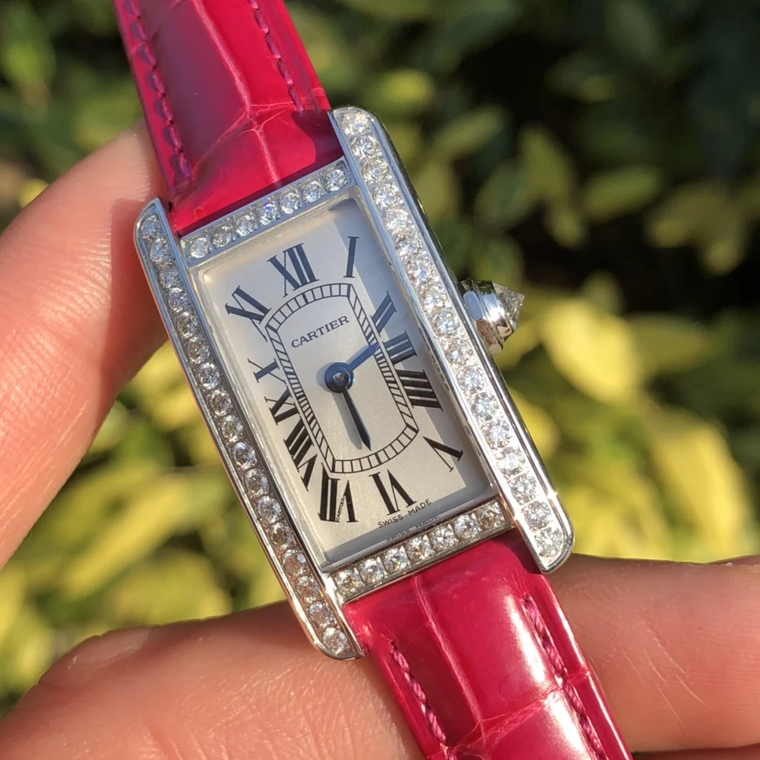 Cartier Ballon Bleu Steel Blue Dial — photographed off the sweep