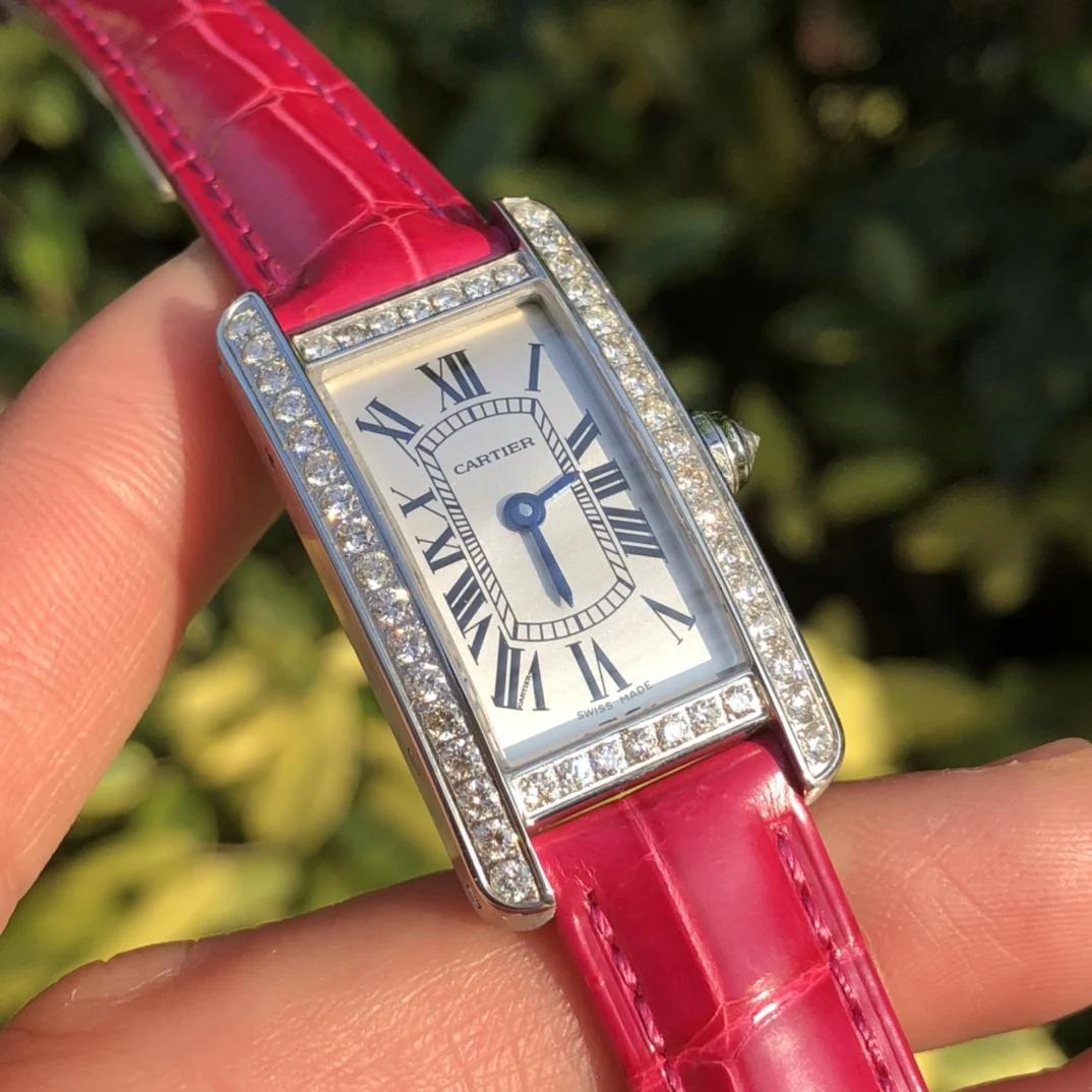 Cartier Ballon Bleu Steel Blue Dial — photographed off the sweep