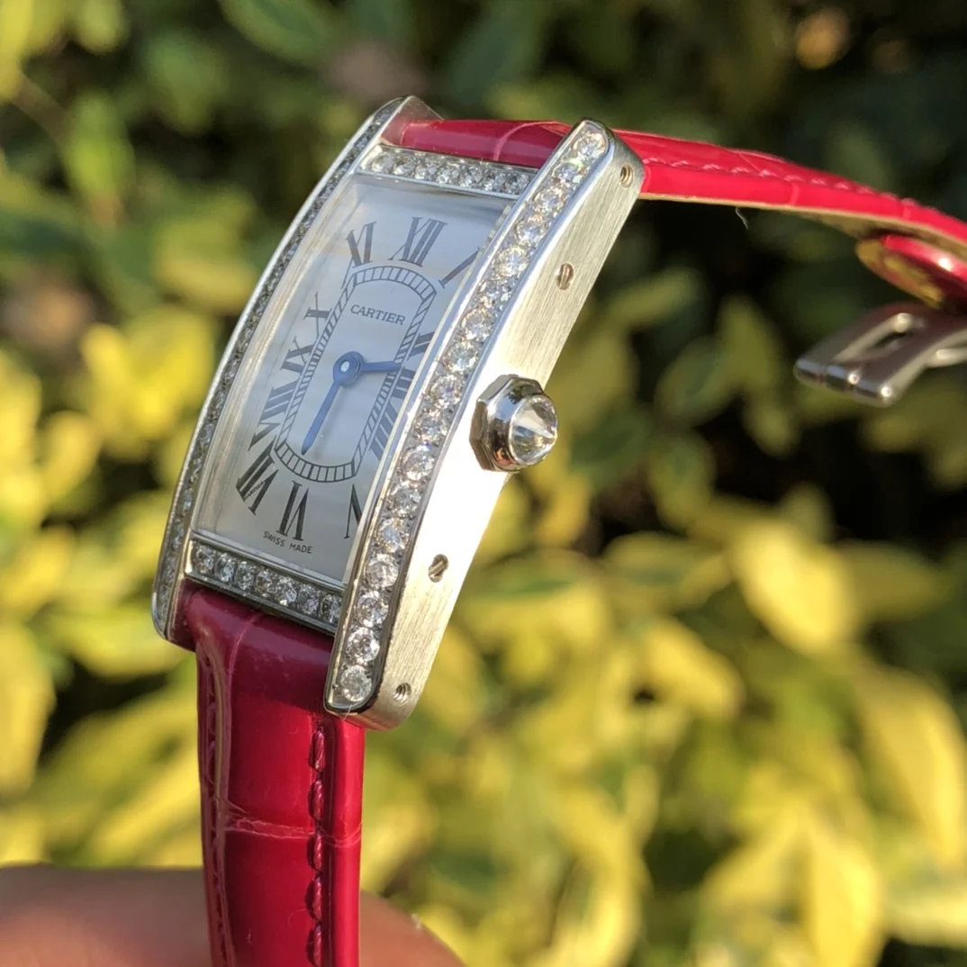 Cartier Ballon Bleu Steel Blue Dial — photographed off the sweep