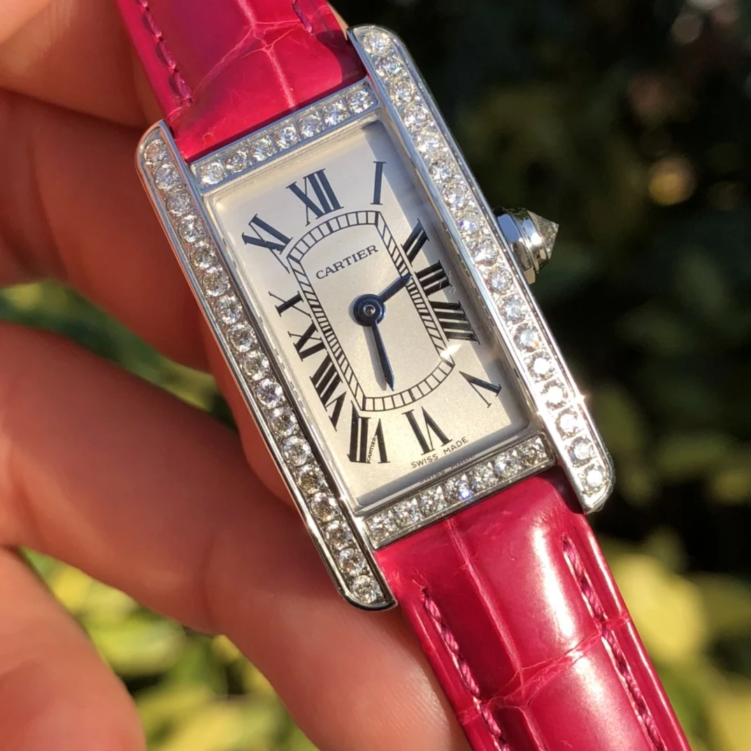 Cartier Ballon Bleu Steel Blue Dial — photographed off the sweep