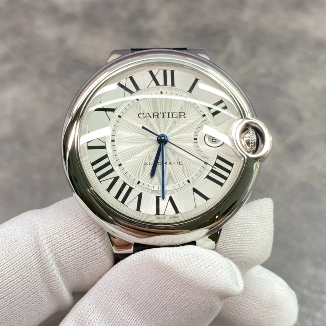Cartier Ballon Bleu Steel Silver Dial — photographed off the sweep
