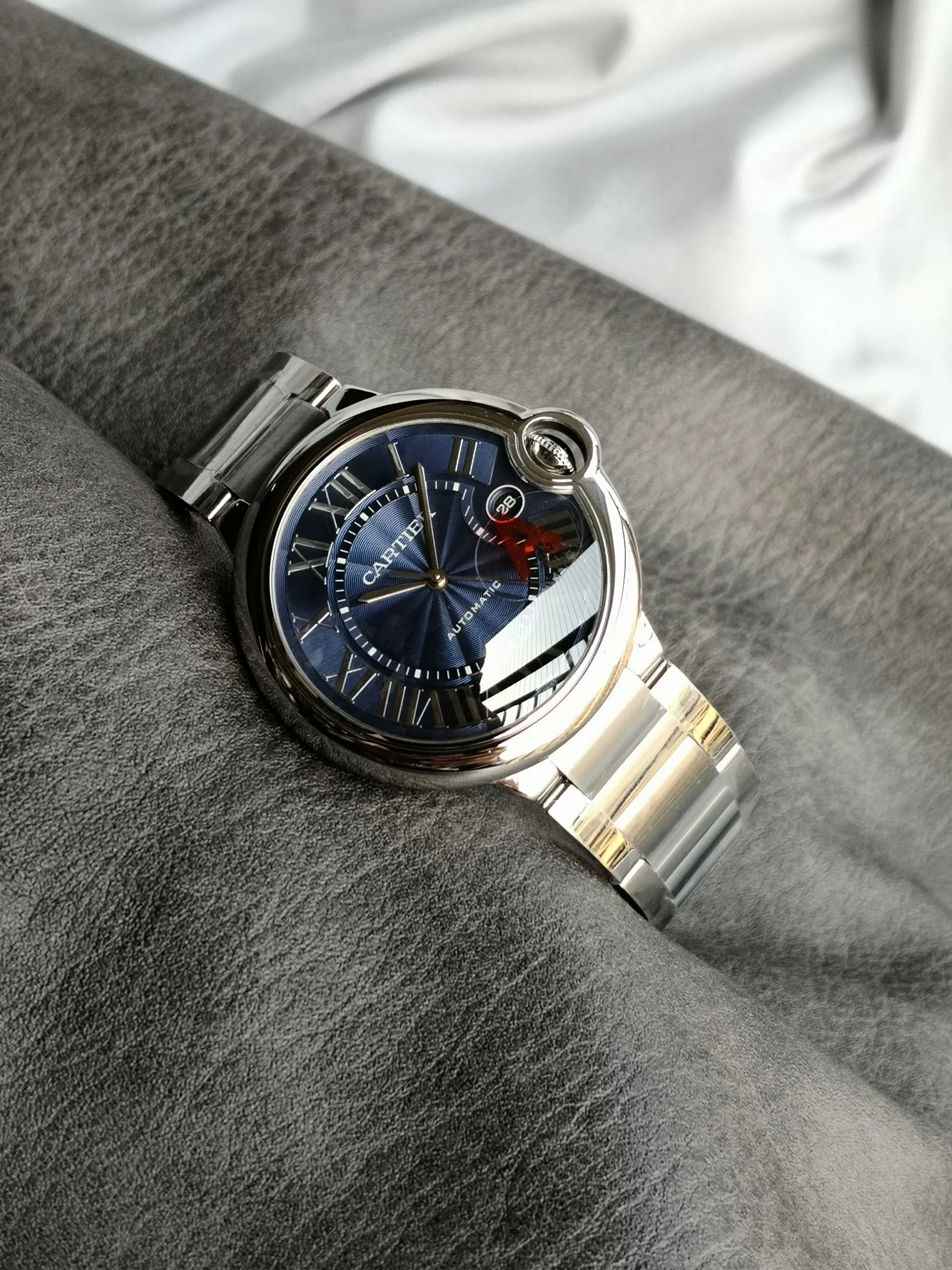 Cartier Ballon Bleu Steel White Dial 33mm