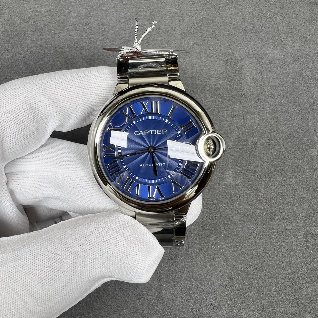 Cartier Ballon Bleu Steel White Dial 42.1mm — photographed off the sweep