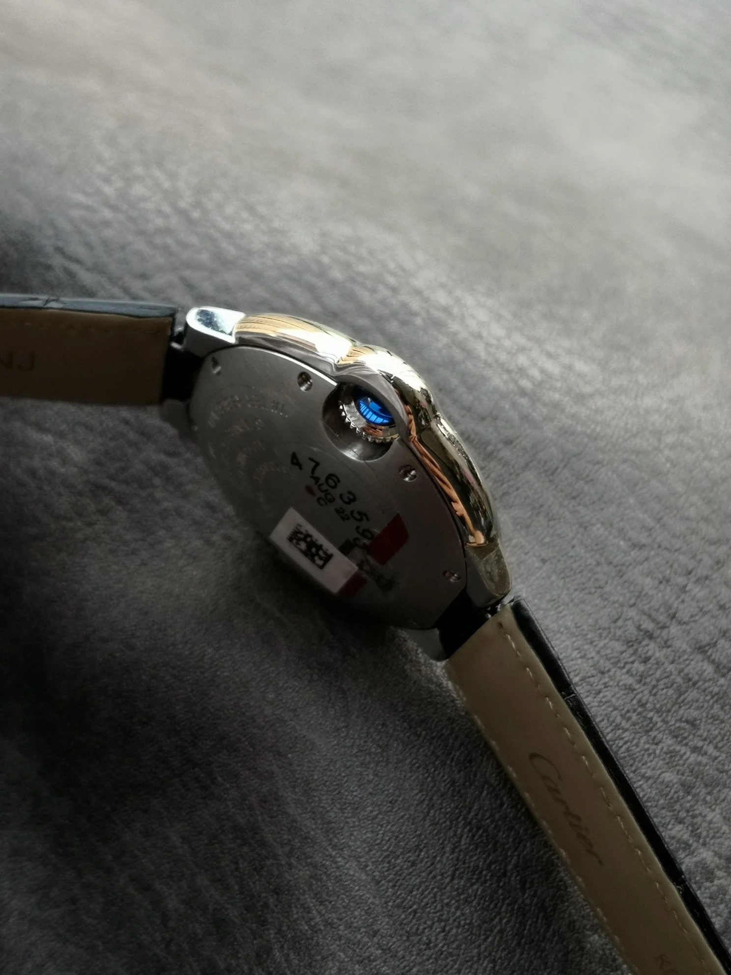 Cartier Ballon Bleu Steel White Dial 42mm — photographed off the sweep