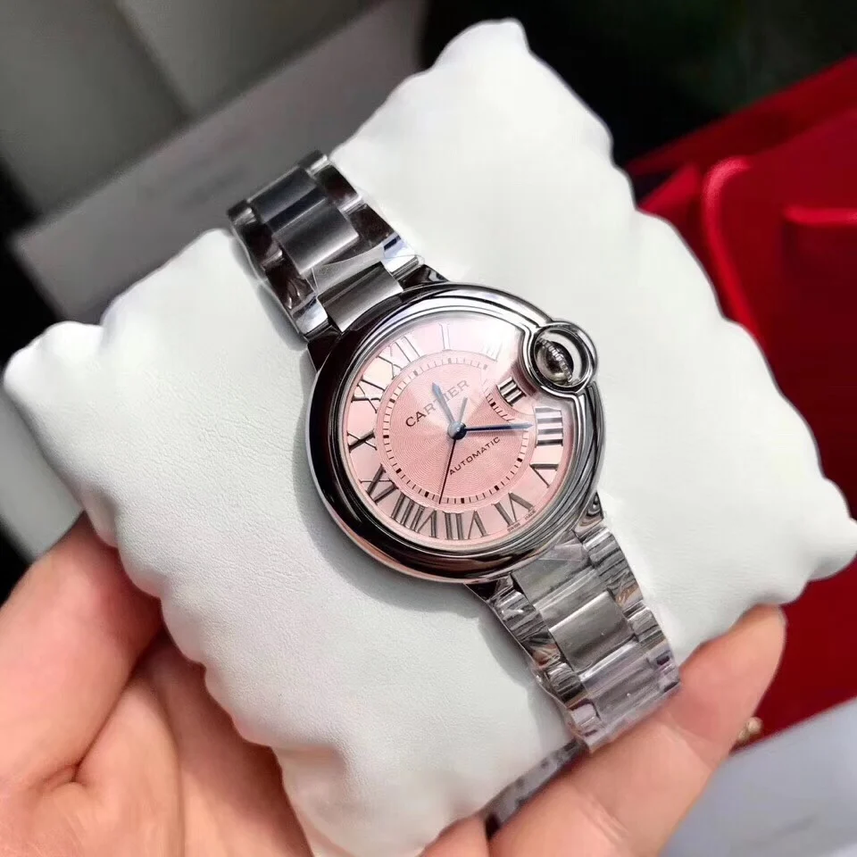 Cartier Ballon Bleu Two-Tone White Dial 33mm — photographed off the sweep