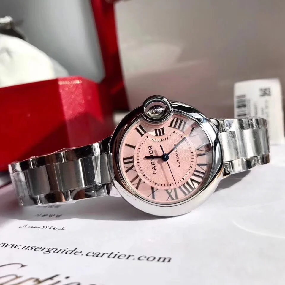Cartier Ballon Bleu Two-Tone White Dial 33mm — photographed off the sweep
