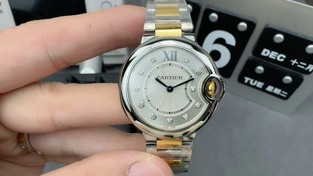 Cartier Ballon Bleu Two-Tone — photographed off the sweep