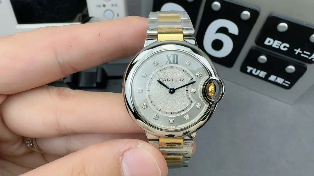 Cartier Ballon Bleu Two-Tone — photographed off the sweep