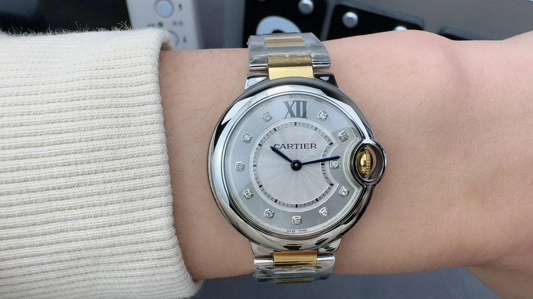 Cartier Ballon Bleu Two-Tone — photographed off the sweep