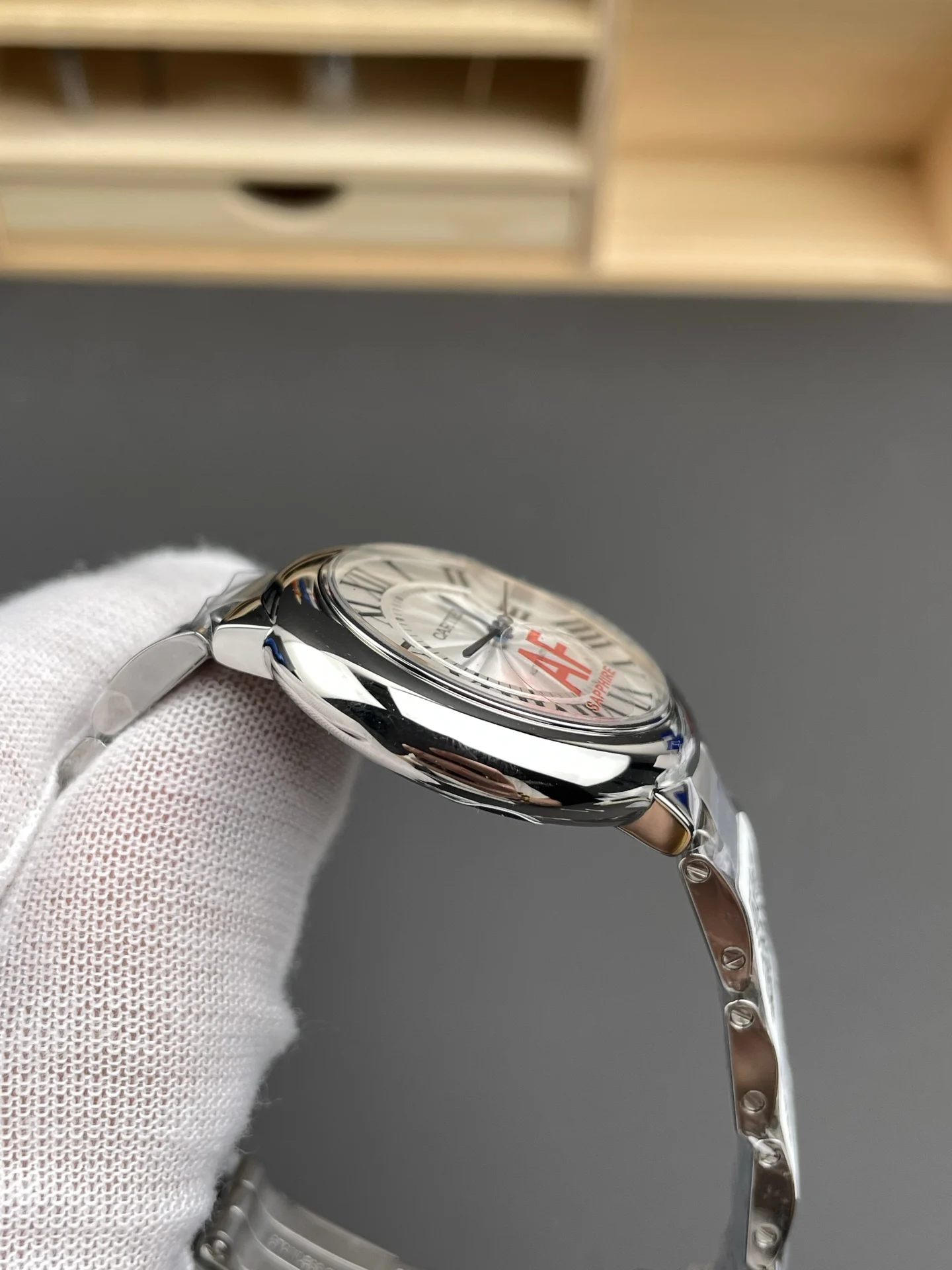 Cartier Ballon Bleu White Dial 33mm — photographed off the sweep