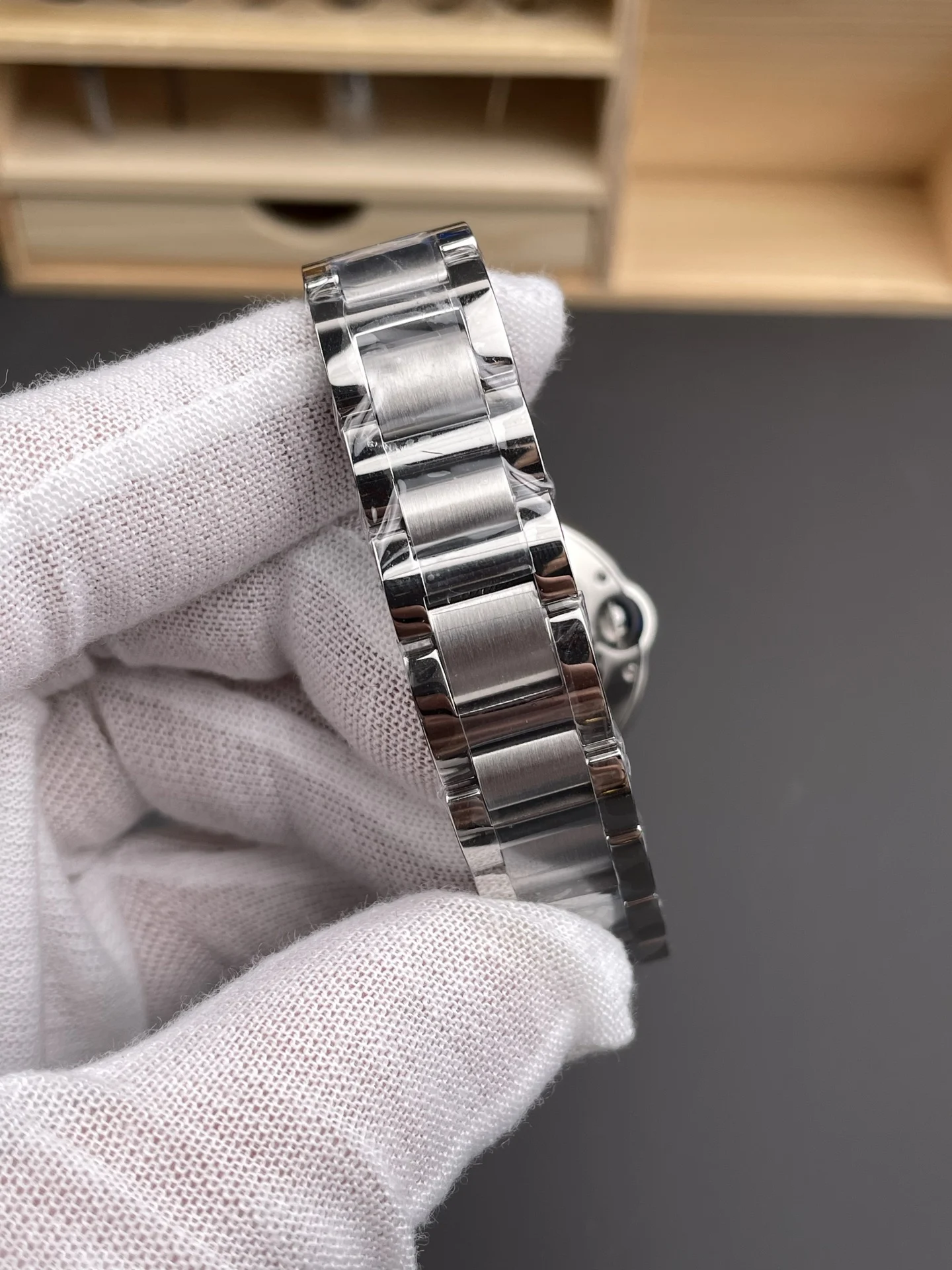 Cartier Ballon Bleu White Dial 33mm — photographed off the sweep