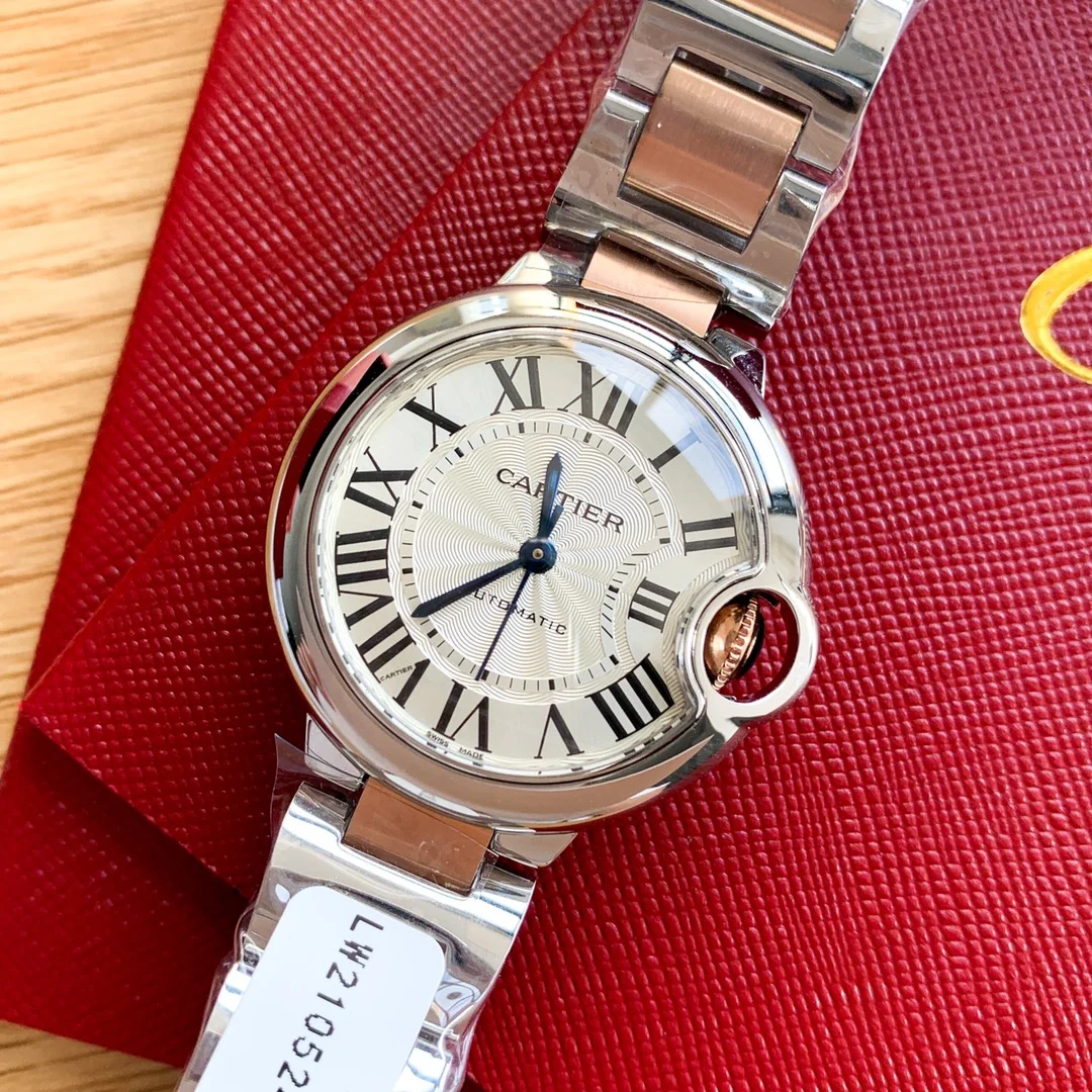 Cartier Ballon Bleu Yellow Gold Blue Dial — photographed off the sweep