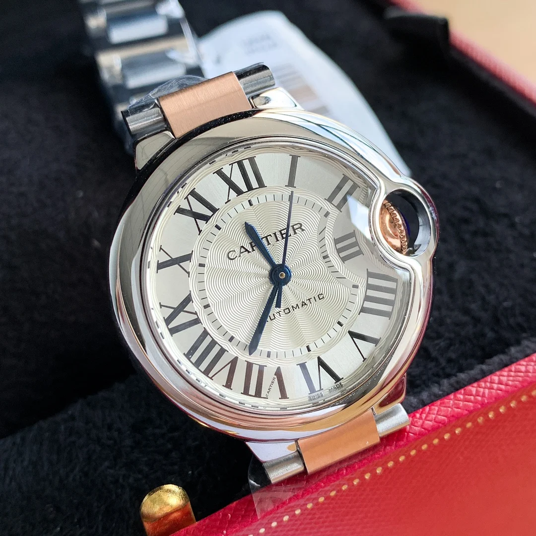 Cartier Ballon Bleu Yellow Gold Blue Dial — photographed off the sweep
