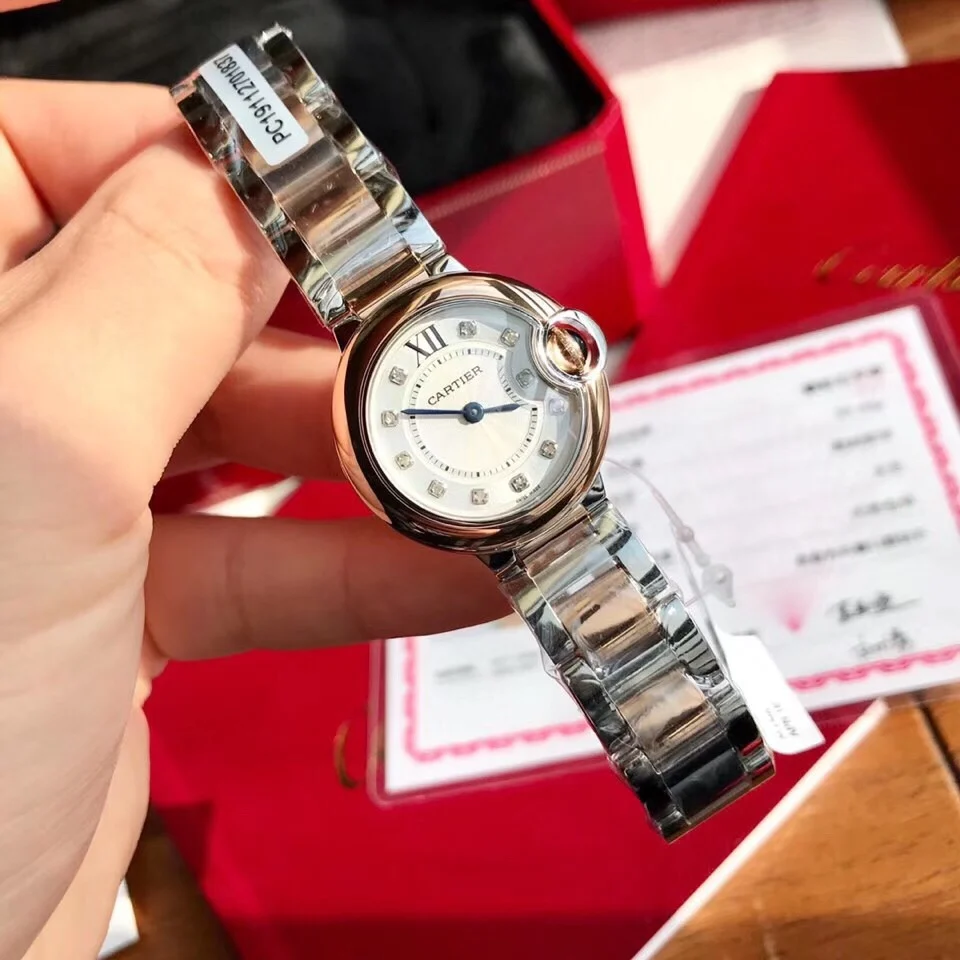 Cartier Ballon Bleu Yellow Gold Diamond-Set 28mm — photographed off the sweep