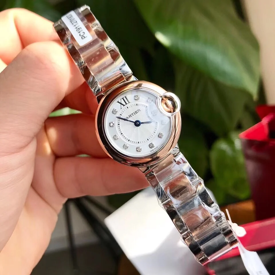 Cartier Ballon Bleu Yellow Gold Diamond-Set 28mm — photographed off the sweep