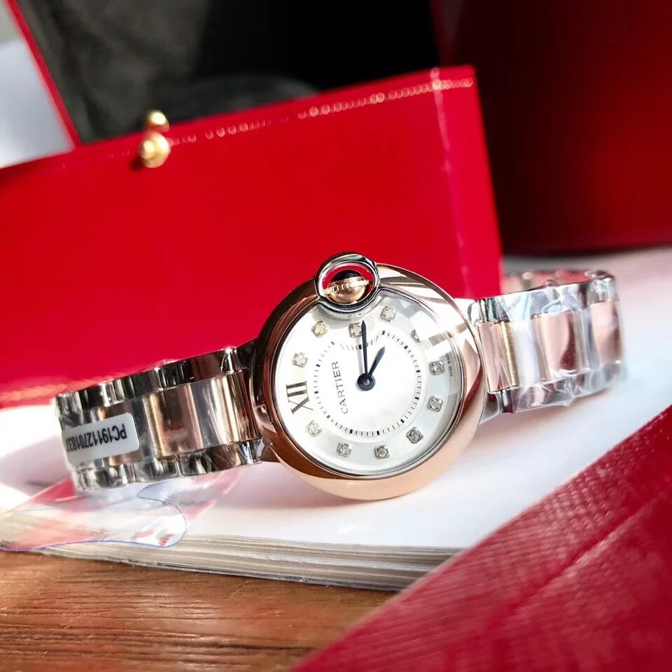 Cartier Ballon Bleu Yellow Gold Diamond-Set 28mm — photographed off the sweep