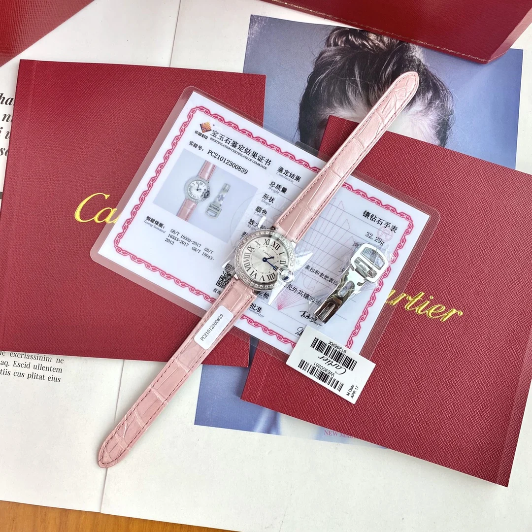 Cartier Ballon Bleu Yellow Gold Diamond-Set 28mm — photographed off the sweep