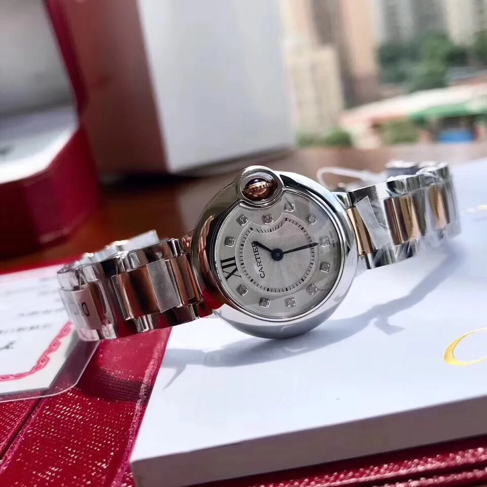 Cartier Ballon Bleu Yellow Gold Diamond-Set 28mm — photographed off the sweep