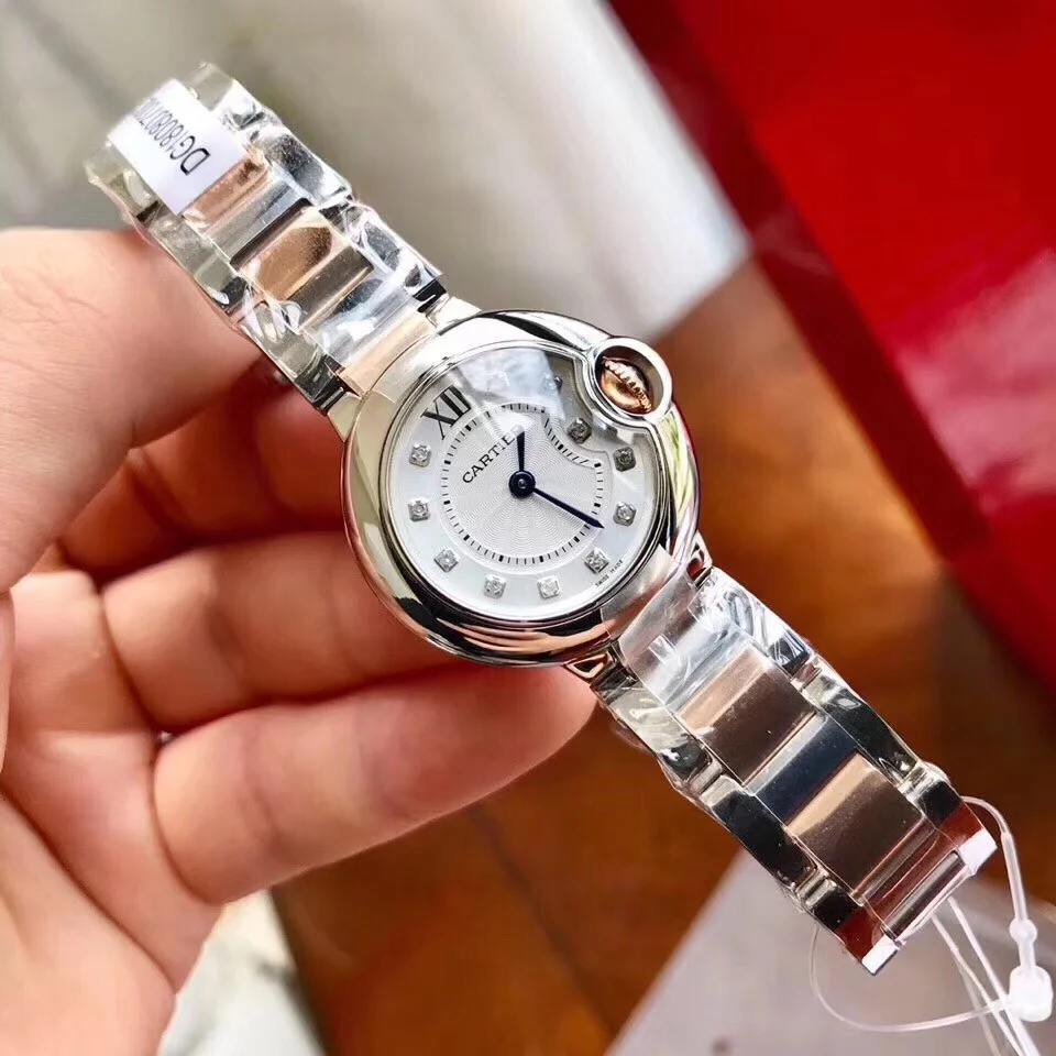Cartier Ballon Bleu Yellow Gold Diamond-Set 28mm — photographed off the sweep