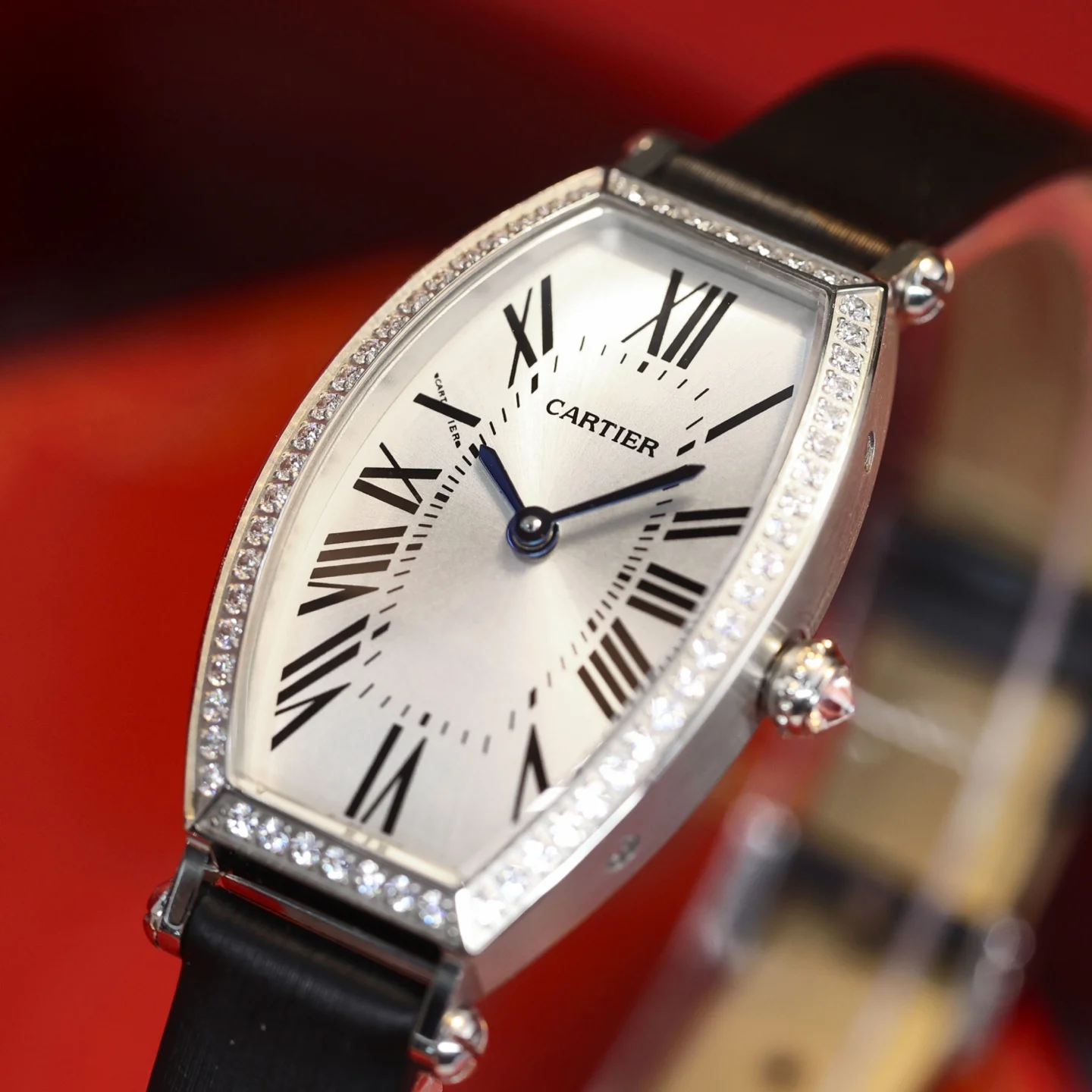 Cartier Black Dial Diamond-Set 21.5mm